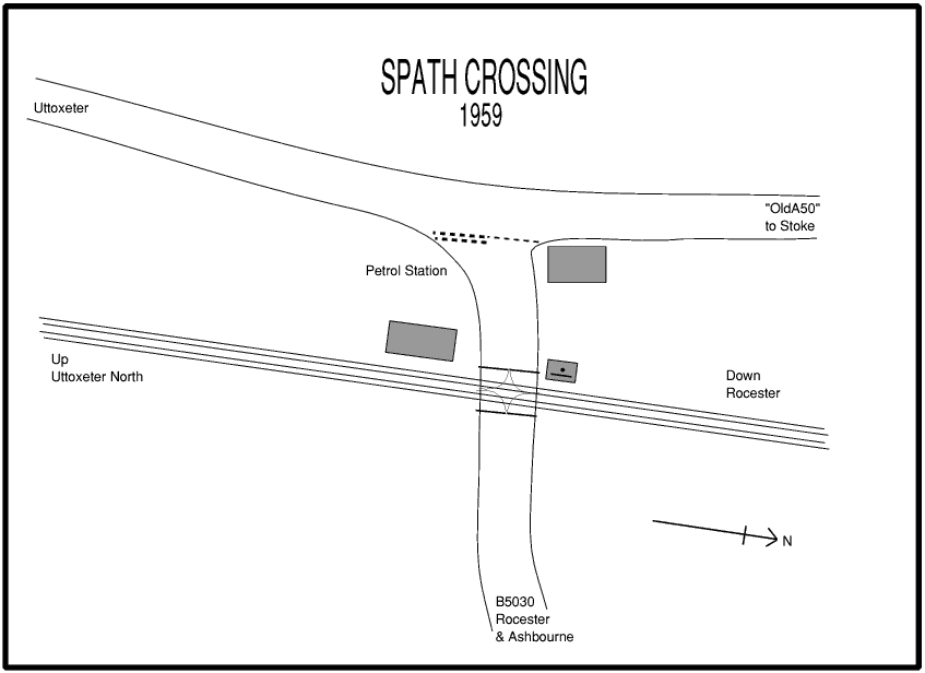 Diagram of Spath Crossing prior to Modernisation
